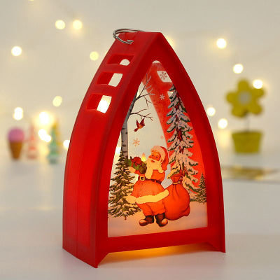 Bougie triangulaire lumineuse de Noel vieil homme rouge