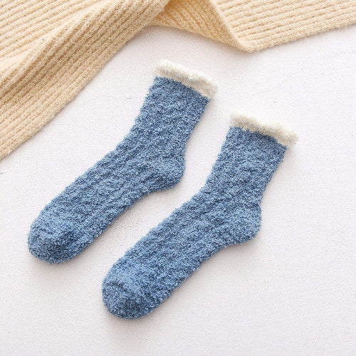 Chaussettes de nuit femme bleu