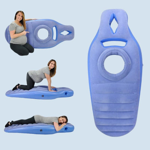 Matelas gonflable femme enceinte bleu