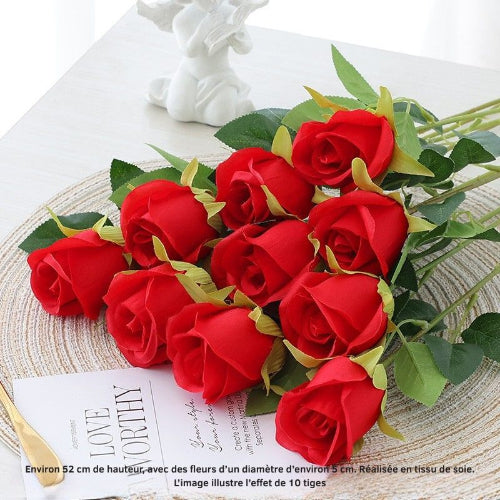 Rose Rouge 10 branches L= 5Ocm