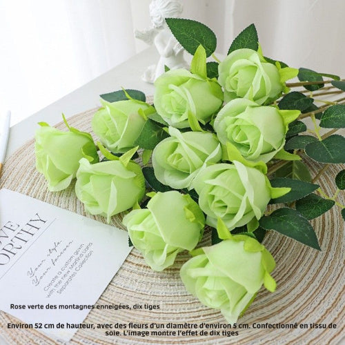 Rose Vert 10 branches L= 5Ocm