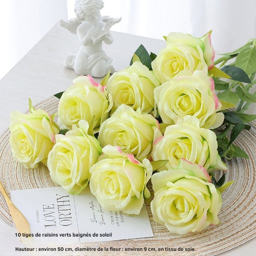 Rose soleil Vert 10 bâtonnets L= 5Ocm