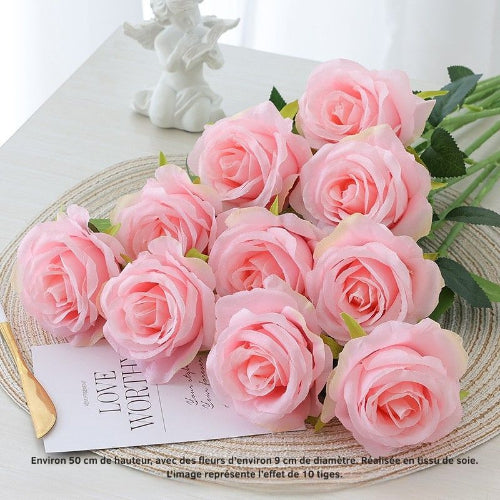 Rose soleil rose clair 10 bâtonnets L= 5Ocm