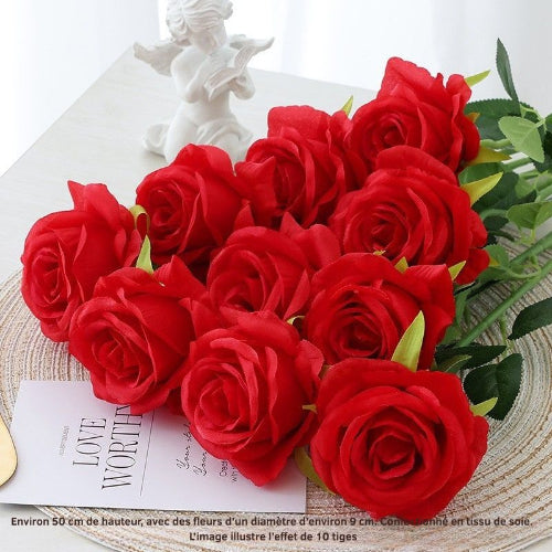 Rose soleil rouge 10 bâtonnets L= 5Ocm