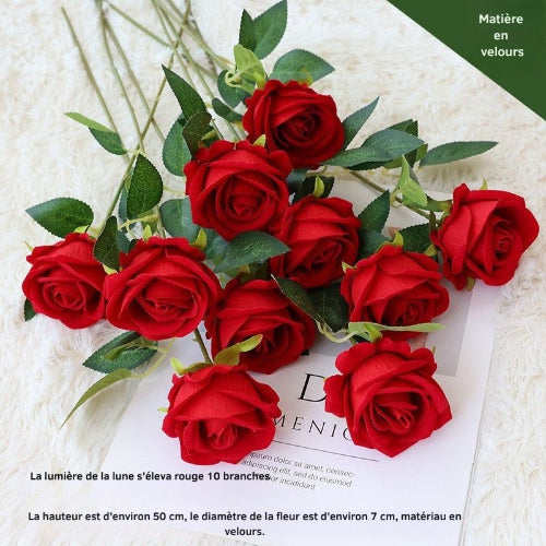 Rouge Rose Clair de Lune 10 Branches L= 5Ocm