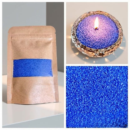 bougie artisanale bleu