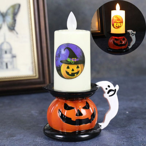 bougies halloween led lumineuse citrouille