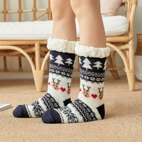 chaussette de Noël bleu marine