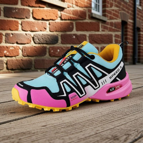 chaussure randonnée homme rose vert