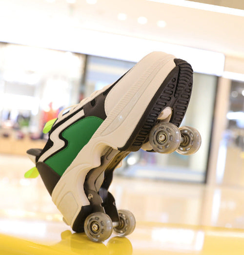 chaussures-a-roulettes-vert