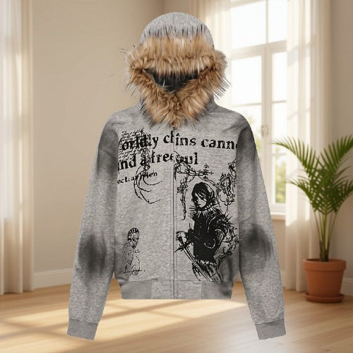 sweat a capuche gris