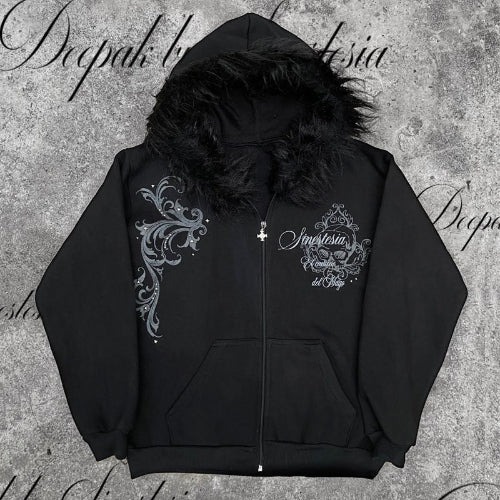 sweat shirt a capuche noir