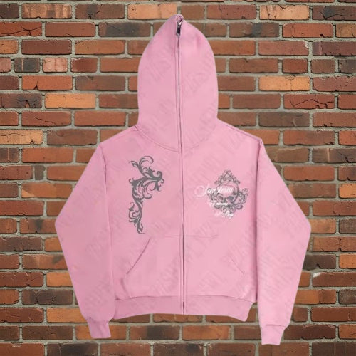 sweat shirt a capuche rose