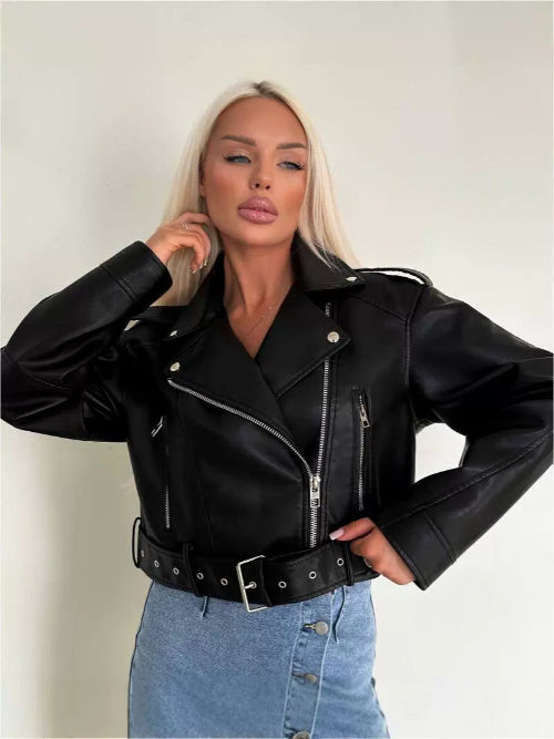 veste en cuir noir